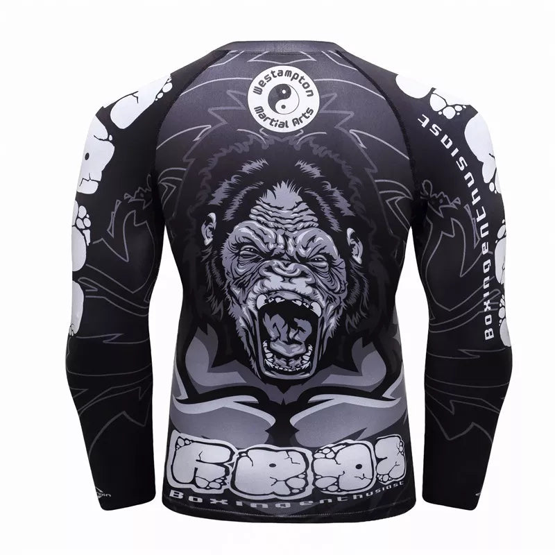 Black Gorilla Long Sleeve Rash Guard