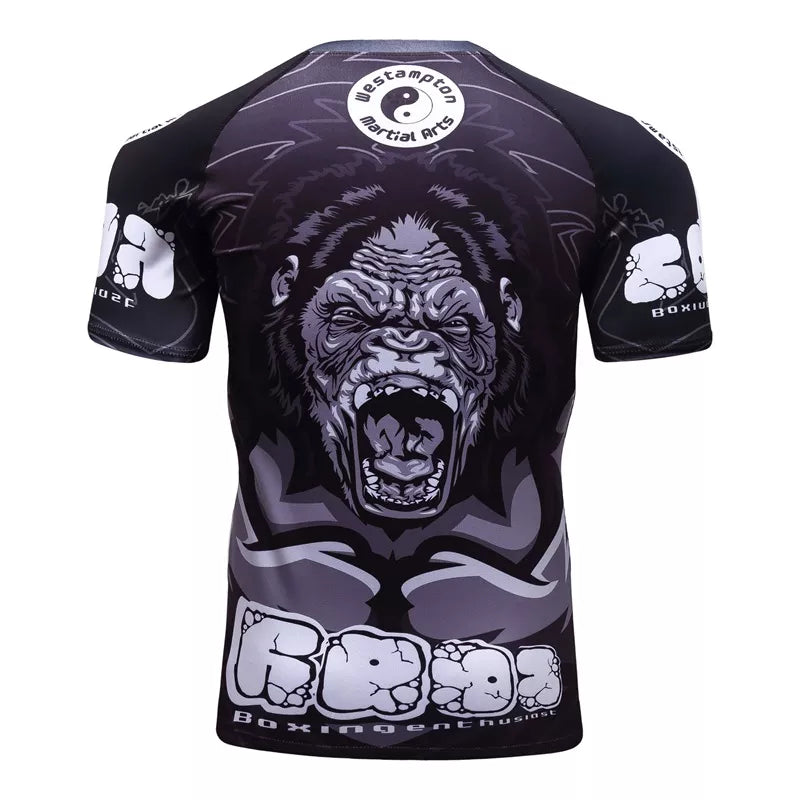 Black Gorilla Short Sleeve Rash Guard