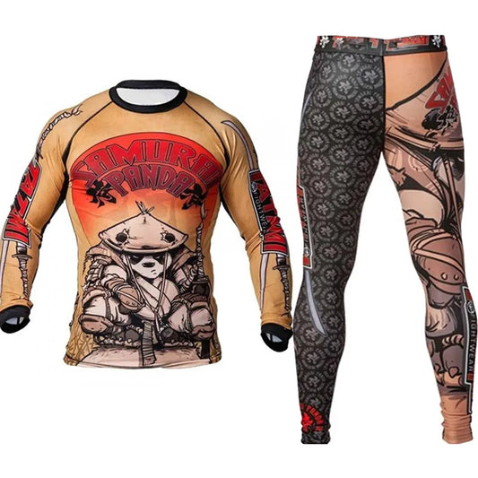 Samurai Panda Rash Guard and Spats Set