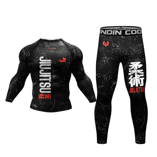 Jiujitsu Long Sleeve Rash Guard and Spats