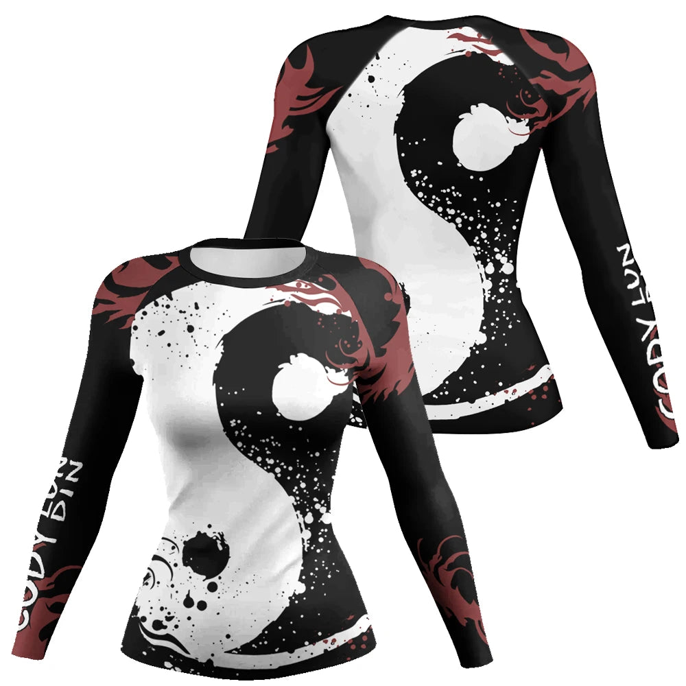 Women's Yin-Yang Long Sleeve Rash Guard